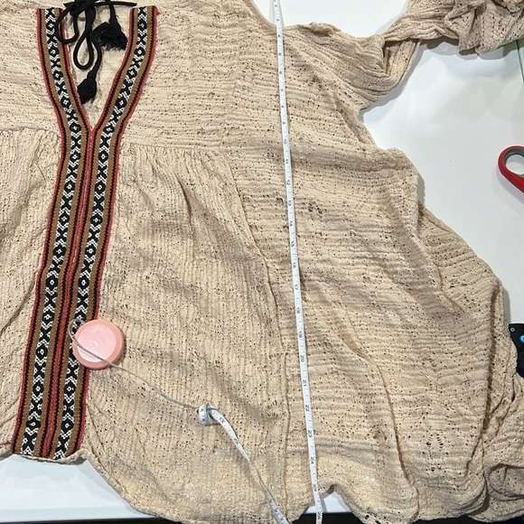 Free People - crochet, cold shoulder, tassel tunic, M - Picture 11 of 11